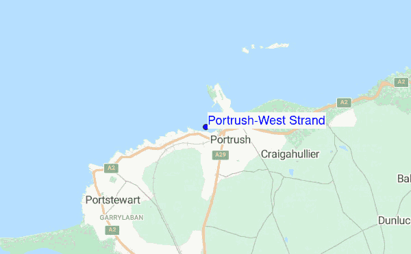 Portrush-West Strand location map