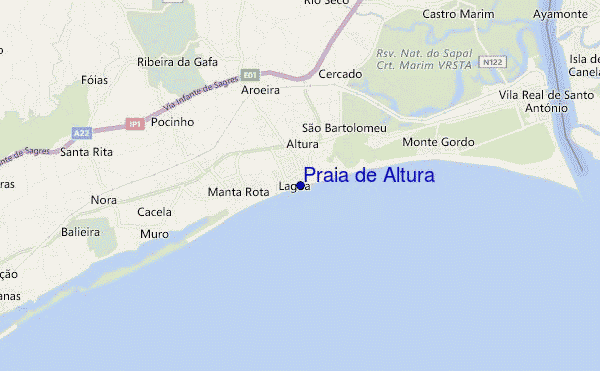Praia de Altura location map