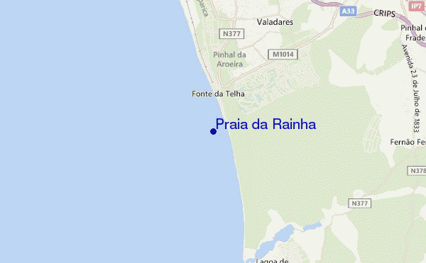 Praia da Rainha location map
