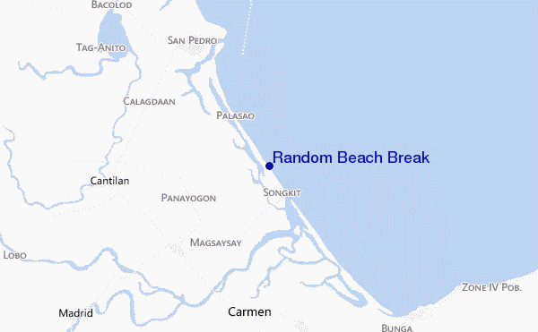 Random Beach Break location map