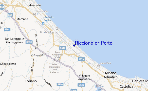 Riccione or Porto location map