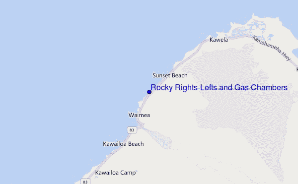 Rocky Rights/Lefts and Gas Chambers location map