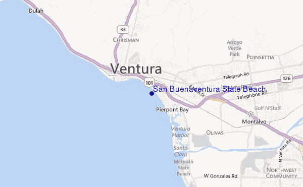 San Buenaventura State Beach location map