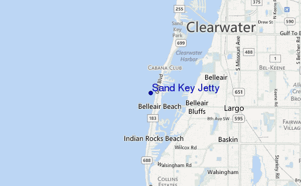 Sand Key Jetty location map