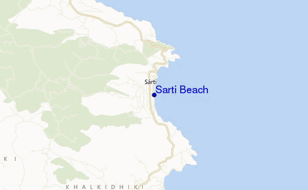 Sarti Beach location map
