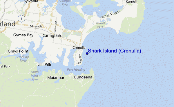 Shark Island (Cronulla) location map