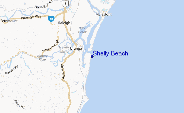 Shelly Beach location map