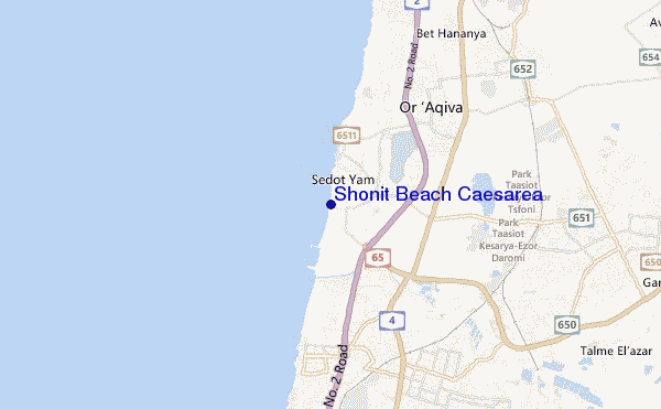 Shonit Beach Caesarea location map