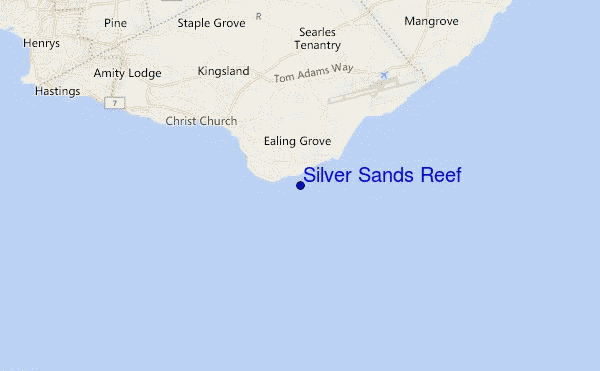 Silver Sands Reef location map