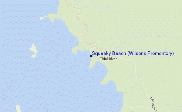 Squeaky Beach (Wilsons Promontory) location map