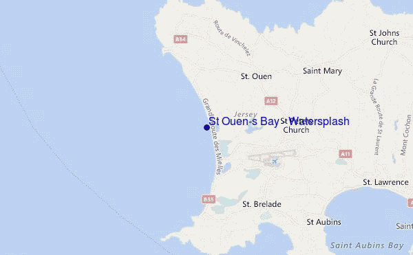 St Ouen's Bay - Watersplash location map