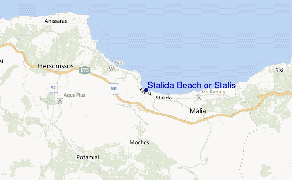 Stalida Beach or Stalis location map