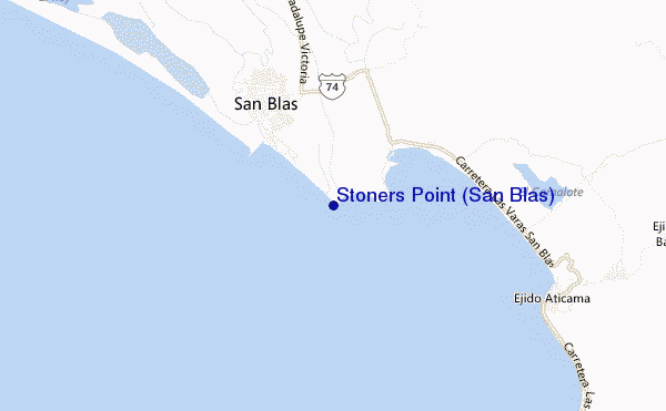 Stoners Point (San Blas) location map