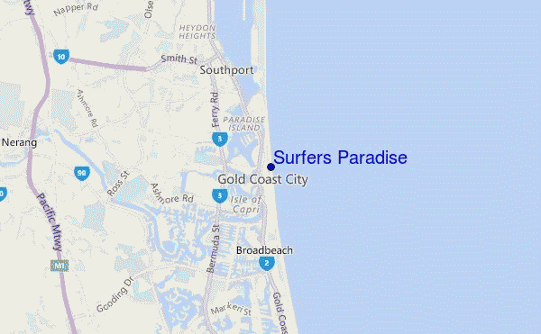 Surfers Paradise location map