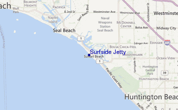Surfside Jetty location map