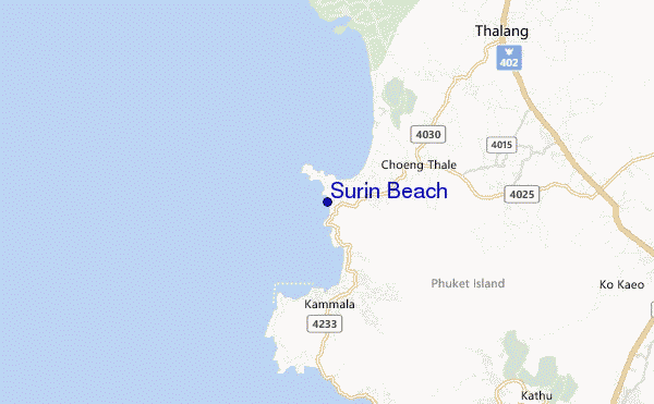 Surin Beach location map