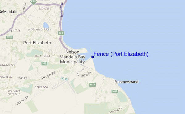 Fence (Port Elizabeth) location map