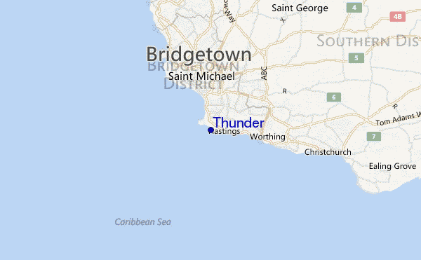 Thunder location map