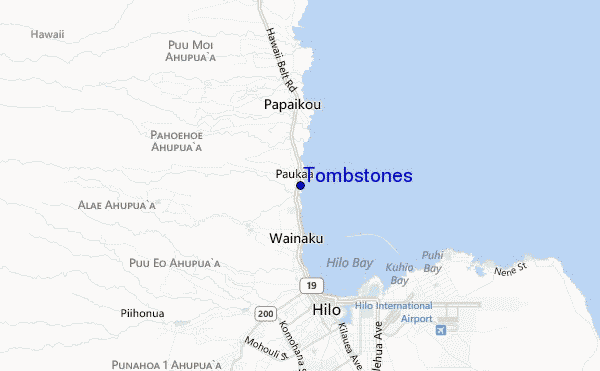 Tombstones location map