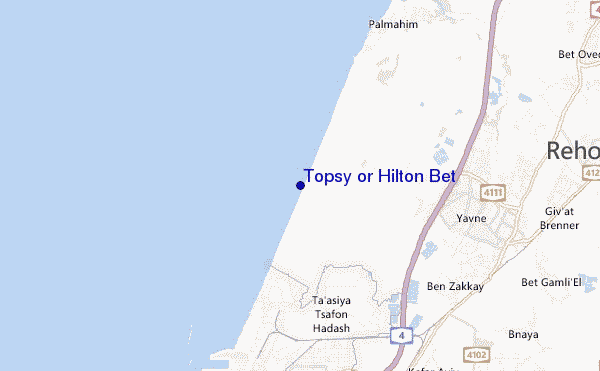 Topsy or Hilton Bet location map