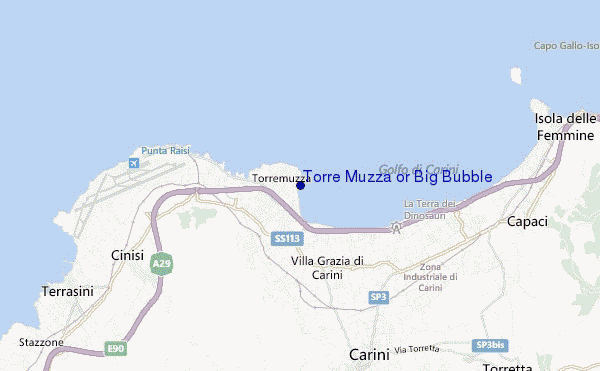 Torre Muzza or Big Bubble location map