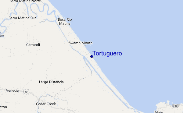Tortuguero location map