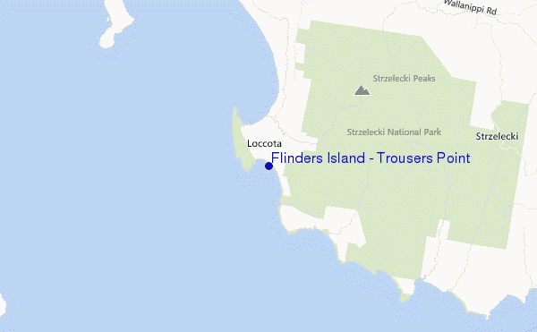 Flinders Island - Trousers Point location map