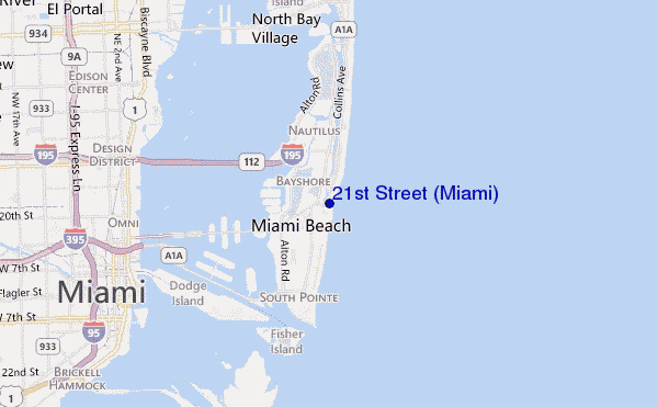 21st Street (Miami) location map