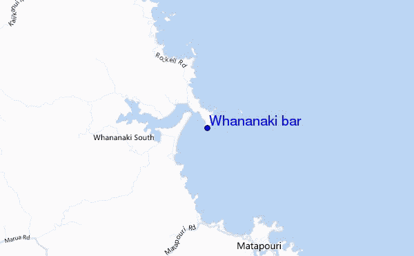 Whananaki bar location map
