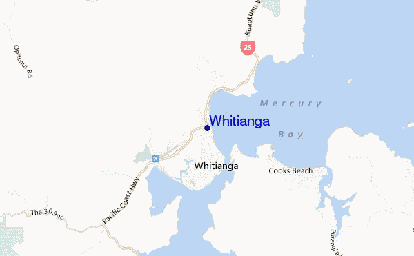 Whitianga location map