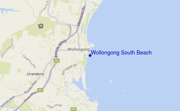 Wollongong South Beach location map
