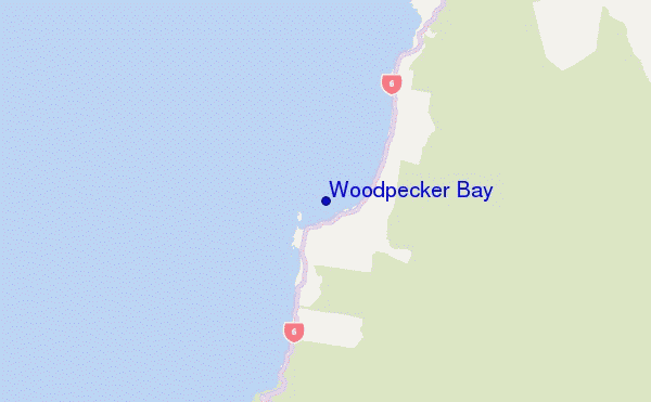 Woodpecker Bay location map