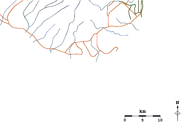 Roads and rivers around Acid Drops
