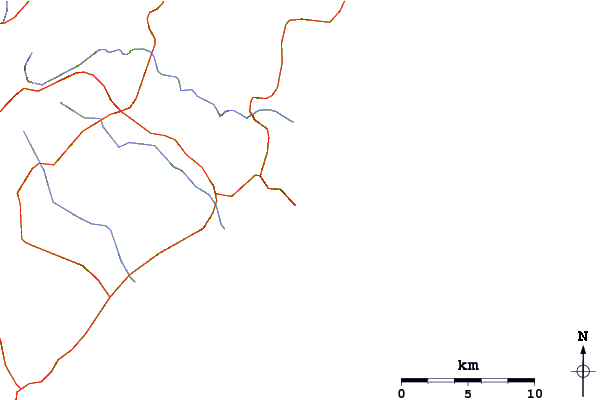 Roads and rivers around Acropolis (Lindos Rhodos)