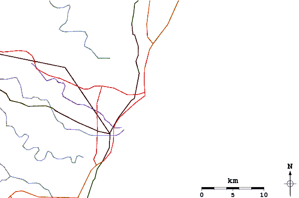 Roads and rivers around Addington (South Beach)