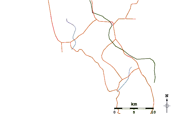 Roads and rivers around Agios Dimitros