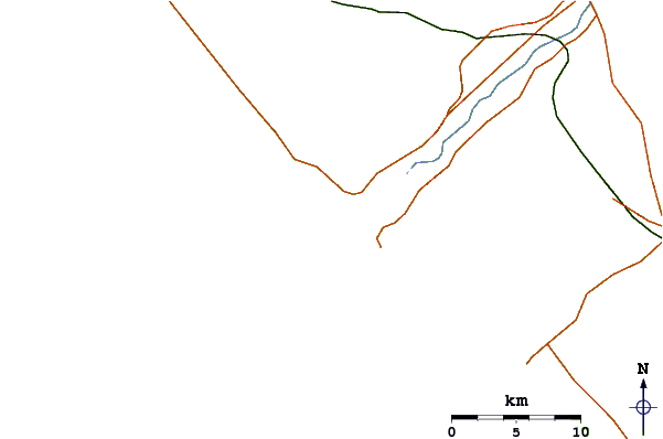 Roads and rivers around Agua Verde