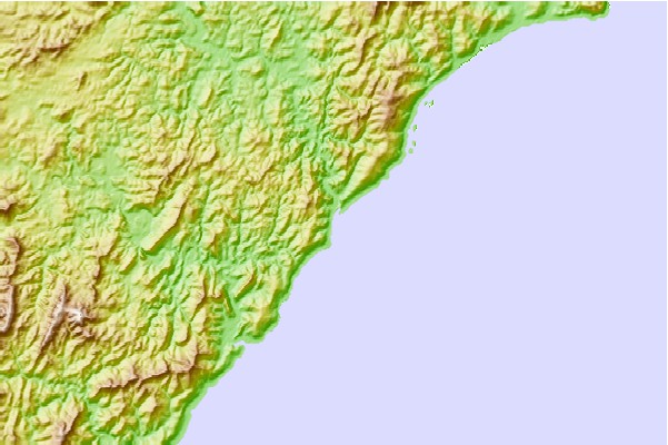 Surf spots located close to Akito River Mouth and Reef