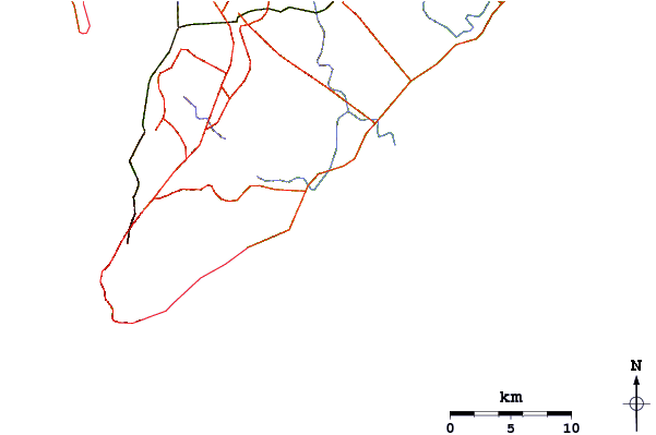 Roads and rivers around Aleluia