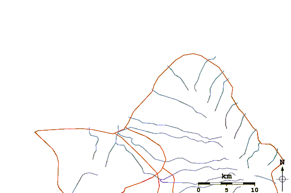 Roads and rivers around Aligator Rock