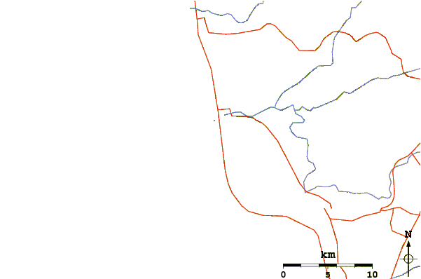 Roads and rivers around Alisitos
