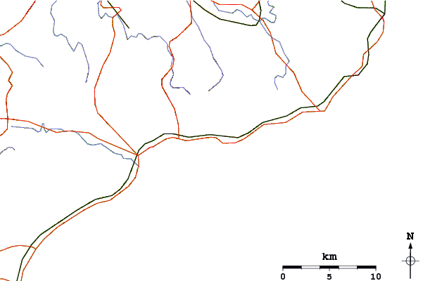 Roads and rivers around Amatu