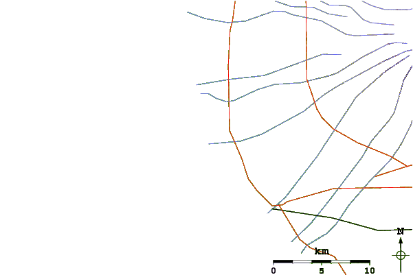 Roads and rivers around Anawhata Road (Oaonui)
