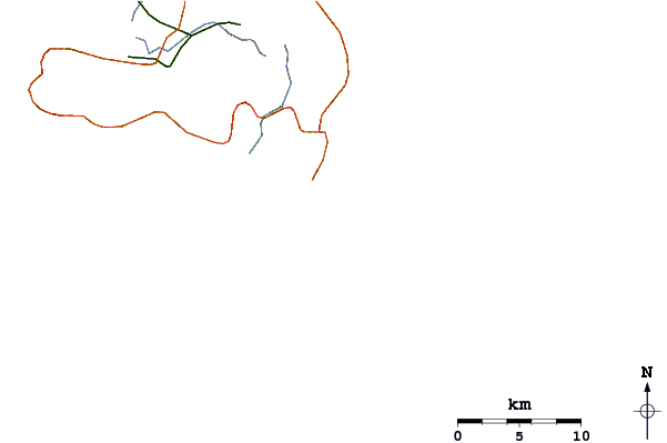 Roads and rivers around Anse Trabaud
