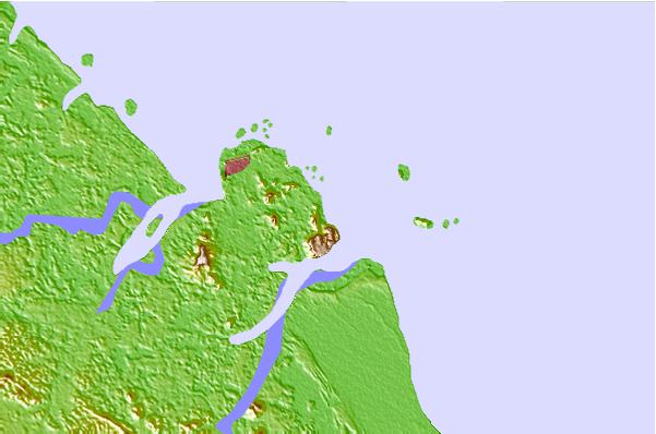 Surf spots located close to Anse de Rémire (L'apcat)
