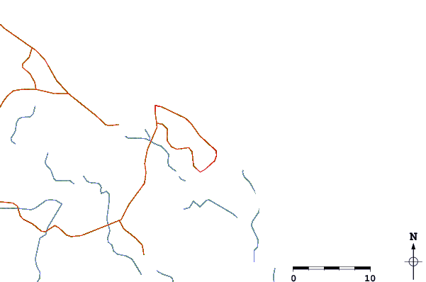 Roads and rivers around Anse de Rémire (L'apcat)