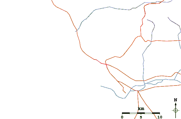 Roads and rivers around Anza