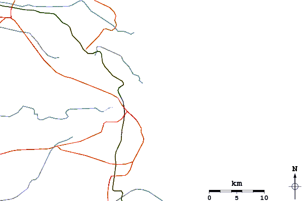 Roads and rivers around Areia Preta
