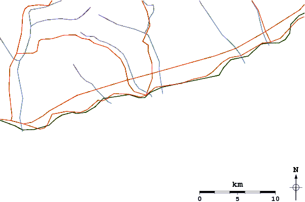 Roads and rivers around Arma di Taggia