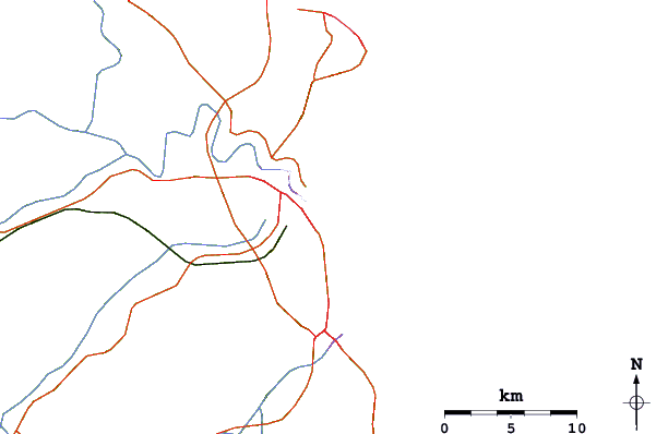Roads and rivers around Atalaia (Molhes)